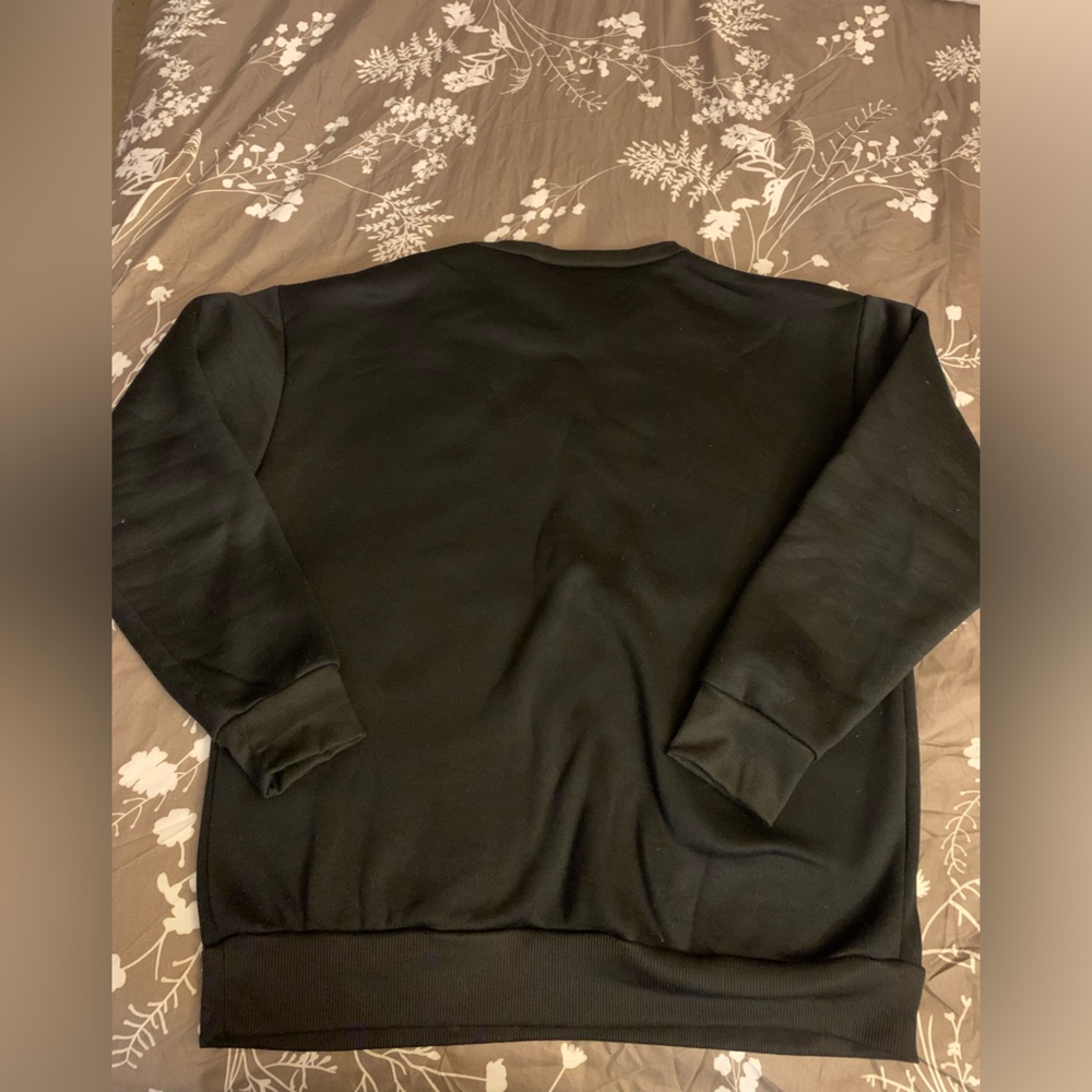 SHEIN Black and Orange Motivational Crewneck Sweater - Picture 4 of 4